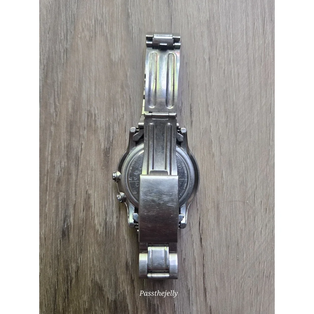 Timex Watch Mens 40mm Reef Gear Alarm Silver Tone Date Diver Style Y2K Field